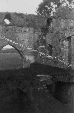 ABBEY REMAINS OF CHURCH W.ARCH OF S.WALL OF NAVE FROM APPARTMENT & CLOISTER